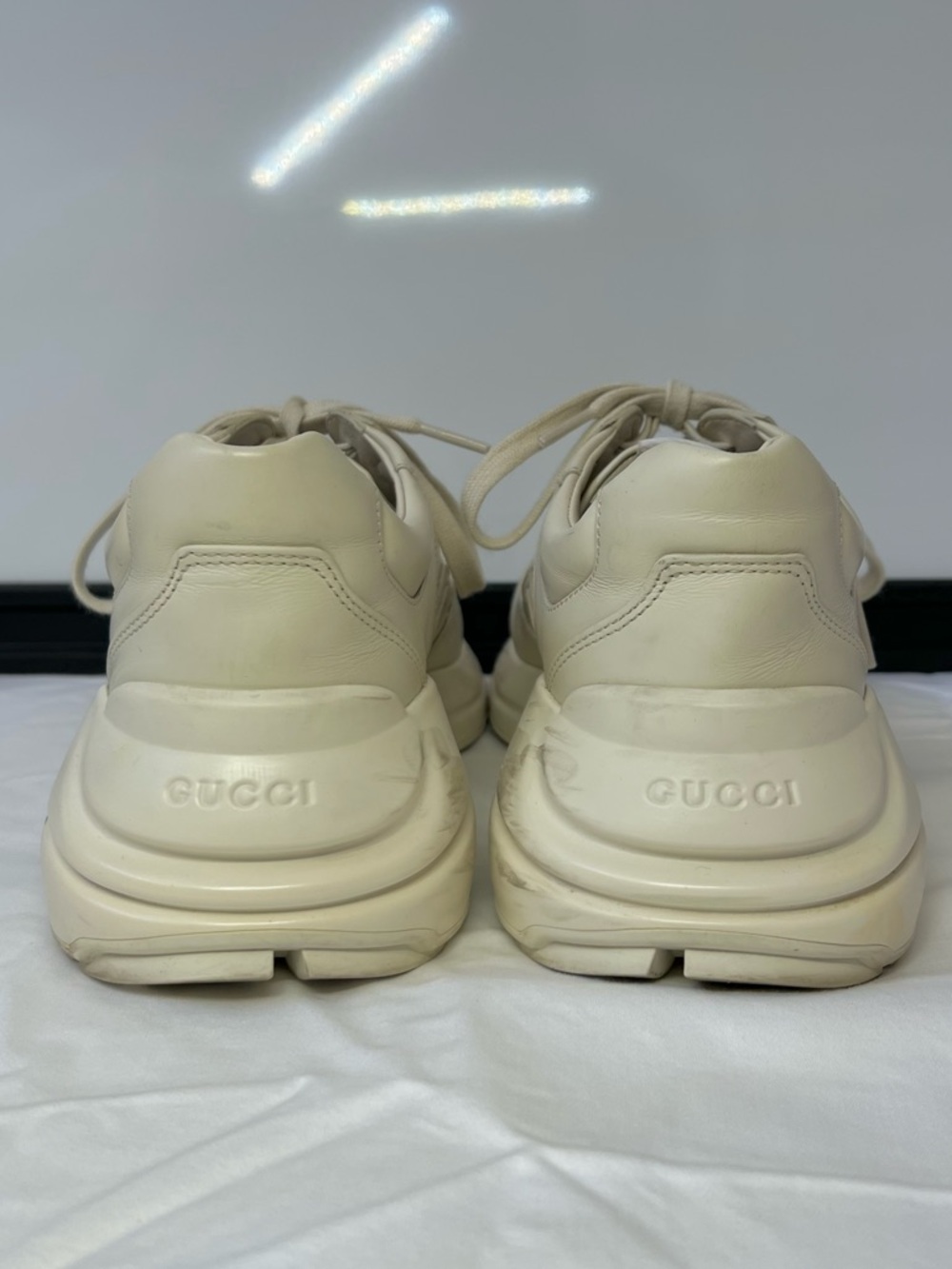 Gucci x Disney Rhyton “Donald Duck Flash” Leather Chunky Sneakers Size 8 - Picture 8 of 14